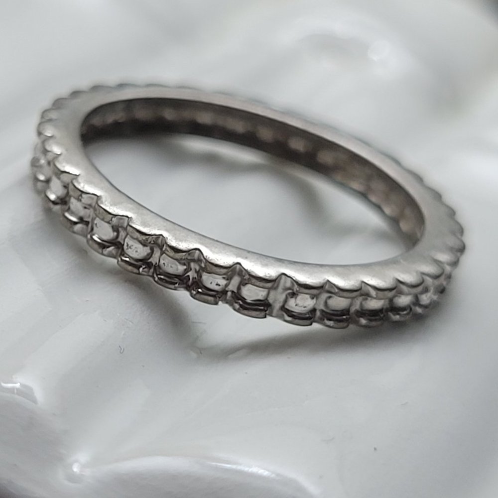 Wedding Band Size 5 Journey Band Ring Sparkle LOVE is FOREVER Micro Cz endless